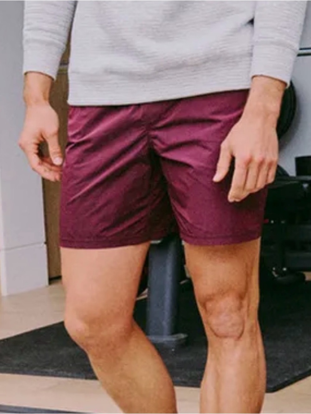 VRST Men's 7" All-In Unlined Short, XXL - Burgundy Plum Shine. NWT